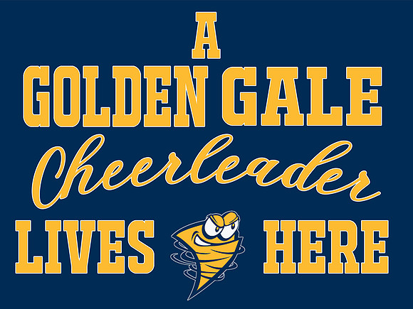 A golden Gale Cheerleader